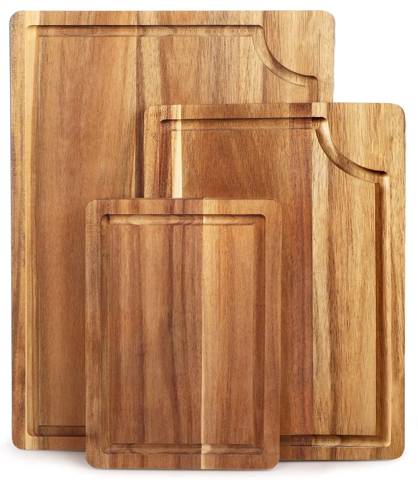 Acacia Cutting Board Set with Juice Groove (3 Pieces)