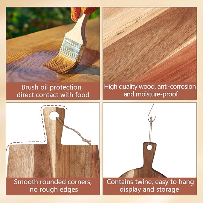 Two-Piece Acacia Wood Cutting / Charcuterie Board Set
